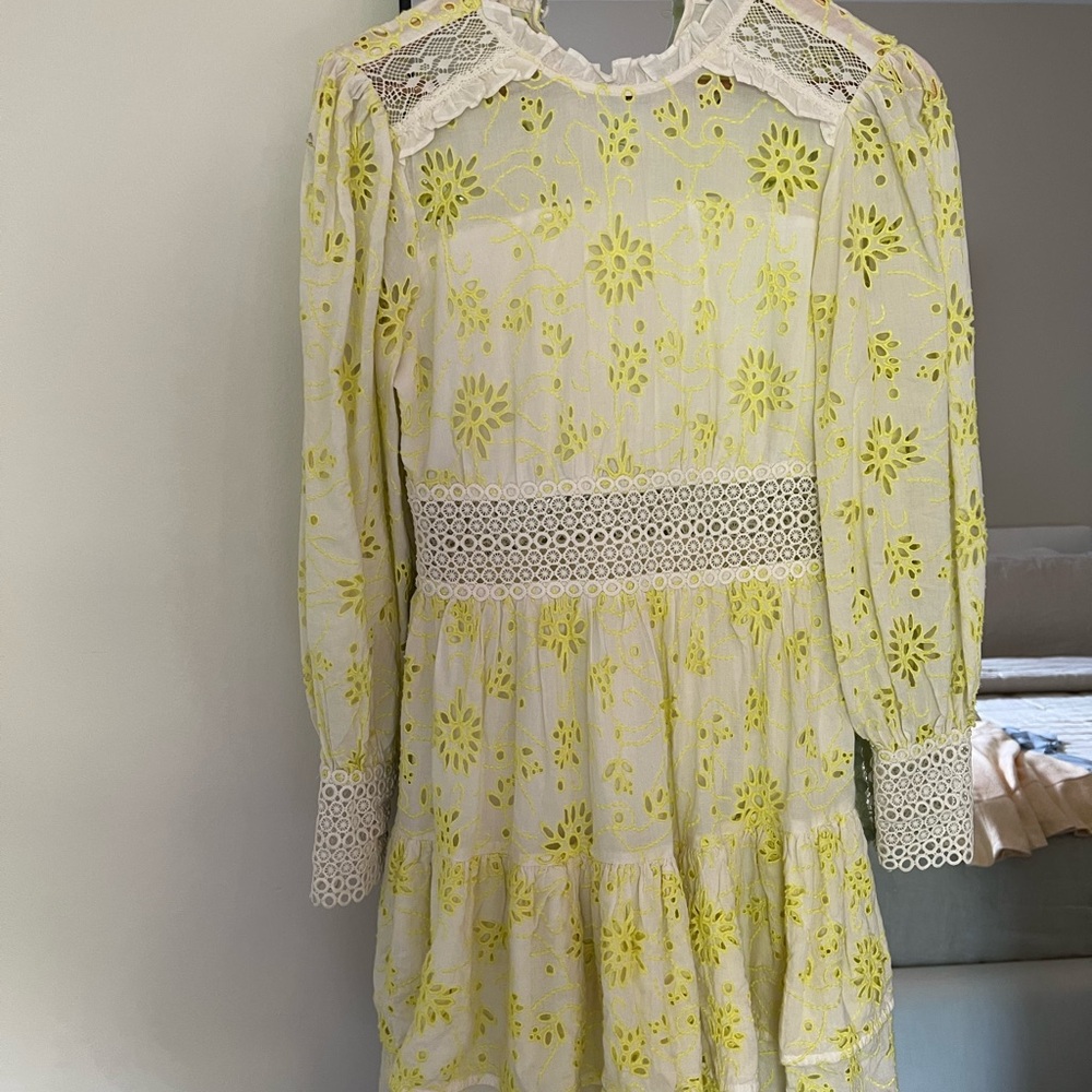 All Saints Yellow Floral Mini Dress